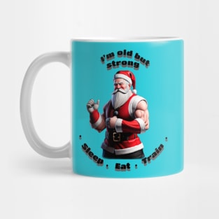 Santa Claus training in the gym Mug